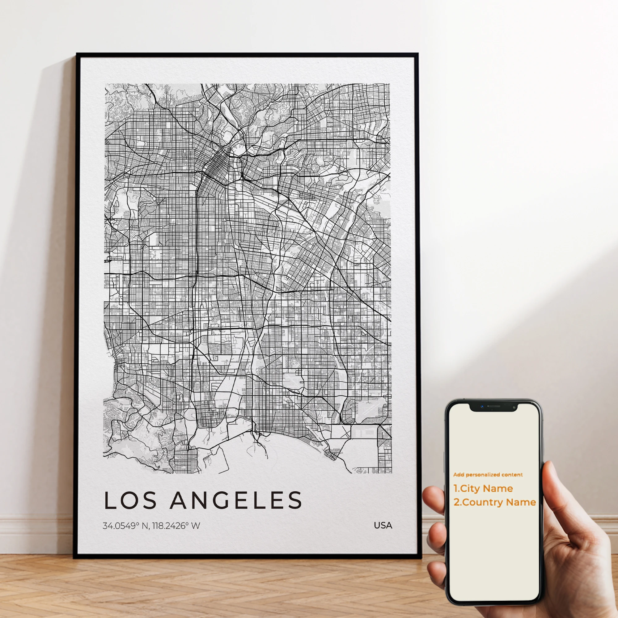 Modern Custom Personalized Color City Map Wall Art Canvas Poster Prints Paintings Picture For Living Room Home Decor