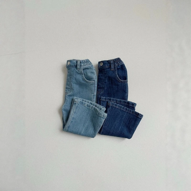Girls' Denim Micro Flared Pants Spring and Autumn Styles Vintage Denim Pants For Babies Children's Casual Pants