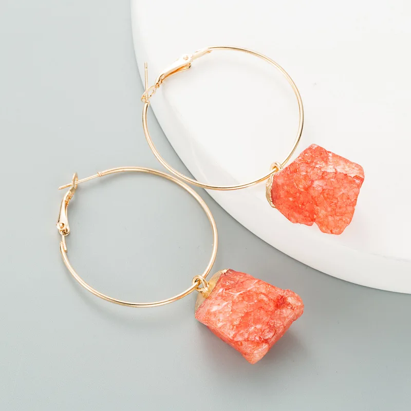 Fashion trend earrings Natural stone crystal bud crystal cluster earrings Women's banquet earrings