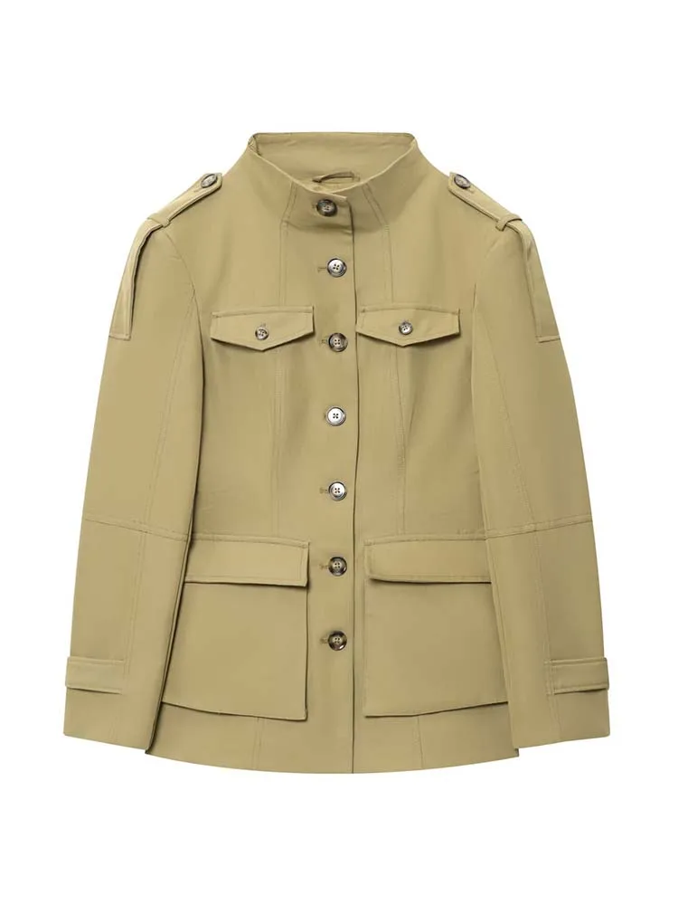 

Women's Jackets 2025 Autumn Winter New Fashion Laple Long Sleeves Button Decoration Jacket Female High Street Elegant New Coats