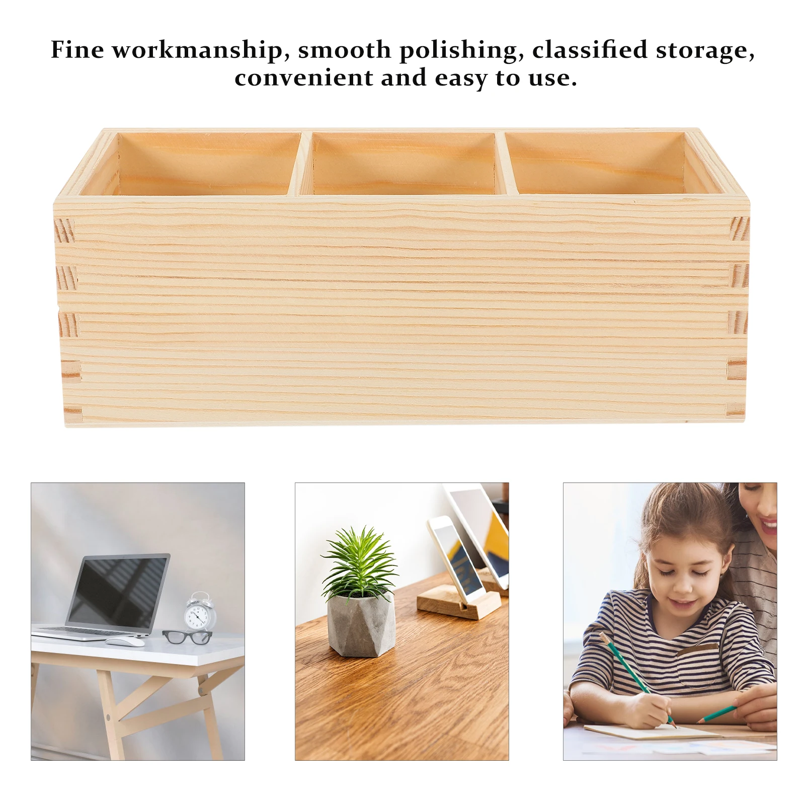 Desk Pen Organizer Pencil Holder Storage Box Makeup Brush Organizer Desktop Pen Cup Compartment Desk Accessory