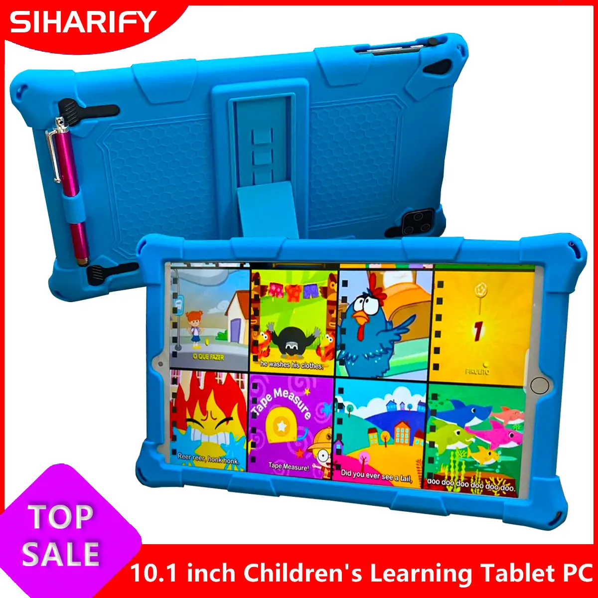 10.1 Inch Children Tablet PC Android 12 Octa Core 4GB RAM 64GB ROM 4G LTE 6000mAh Learning Tablets Machine for Kids Toddler APP