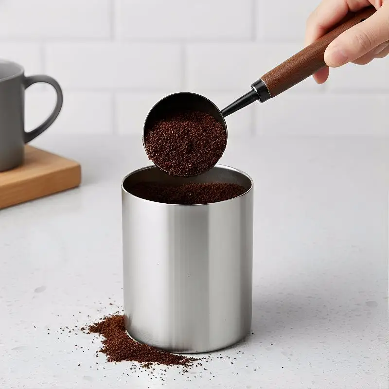 1TBSP Walnut Wood Coffee Scoop with Stainless Steel Handle Accurate Spoon for Coffee Grounds Home Kitchen UseHot