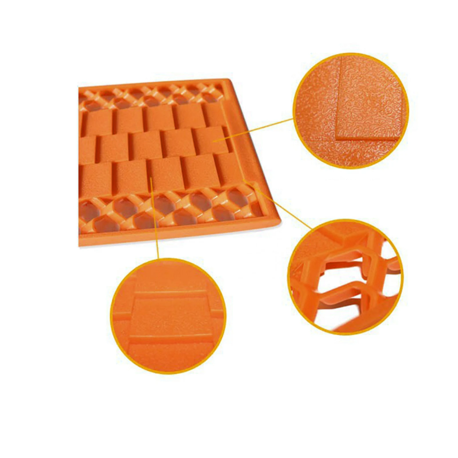 Traction Car Wheel Anti-Skid Pads Extraction Mats For Vehicles Stuck In Mud Sand And Snow 2 Pack Orange