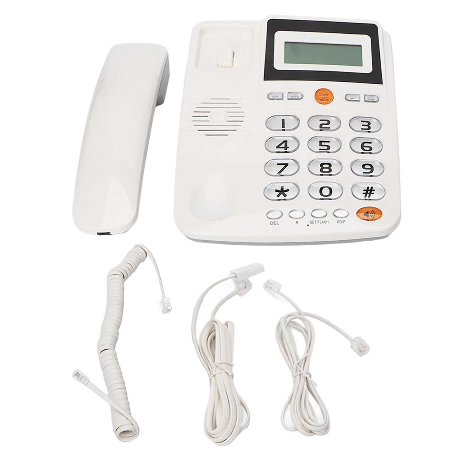 Large Button Phone White High Volume Corded Landline Telephone Easy To Read Plug and Play Professional for Home for Old People