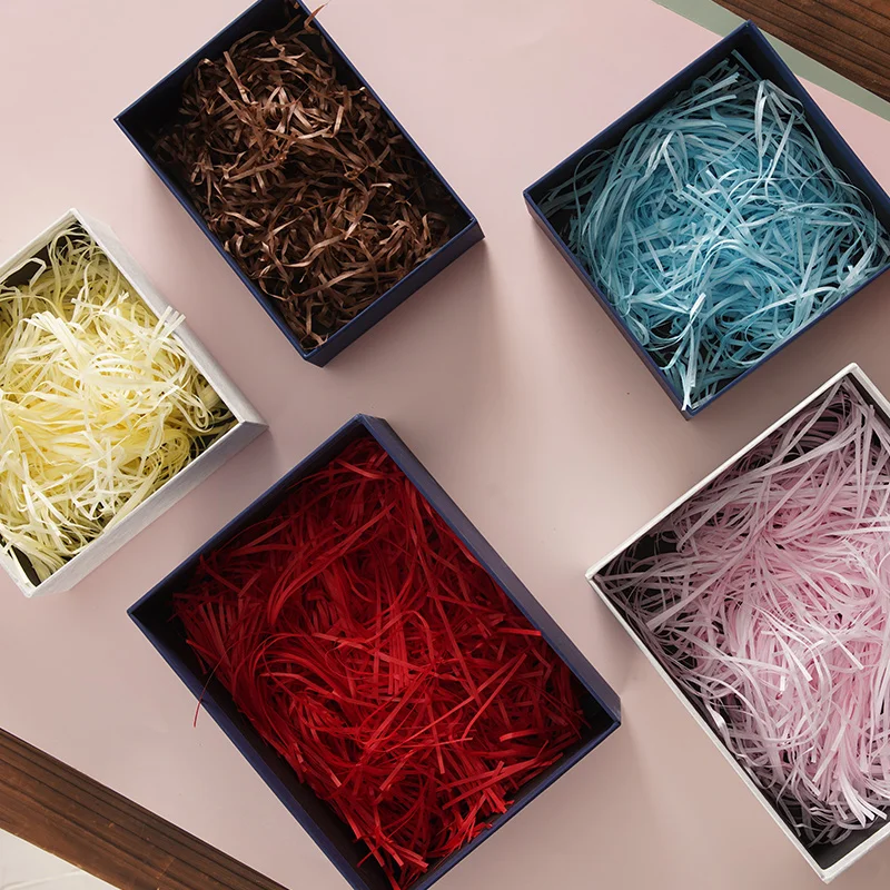 Hebras de papel arrugadas trituradas de hierba Lafite multicolor, confeti arrugado triturado, relleno de caja de regalo DIY, decoración de regalo de boda y fiesta