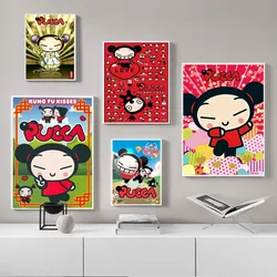 Cute Cartoon P-Pucca Poster Sticky HD Quality Wall Art Retro Posters for Home Kawaii Room Decor