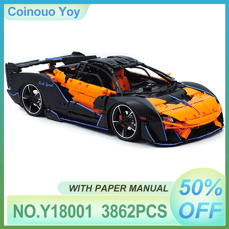 En STOCK Y18001 nouveau MOC technique RC blocs de construction de voiture de sport modèle briques de course assemblage jouets pour garçons coffret de cadeaux de noël