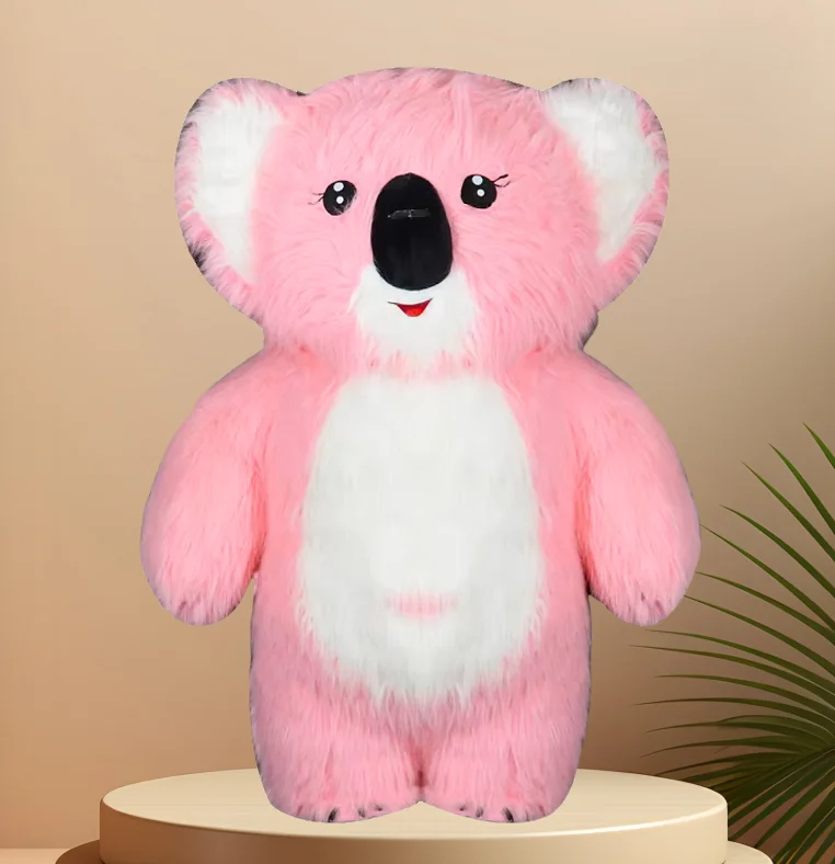 

Гигантский надувной розовый костюм коалы-талисмана, плюшевая мультяшная кукла, надувной наряд для Хэллоуина, Рождества, праздничных вечеринок, аксессуары для костюмированных мероприятий