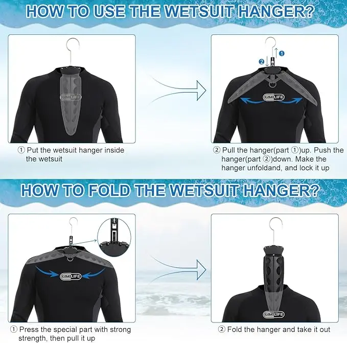 Wetsuit Hanger Surfing Scuba Diving Accessory Dry Wetsuit Drysuit Life Jacket Quick Dry Foldable Vented Dryer for Wetsuite Suit view 5