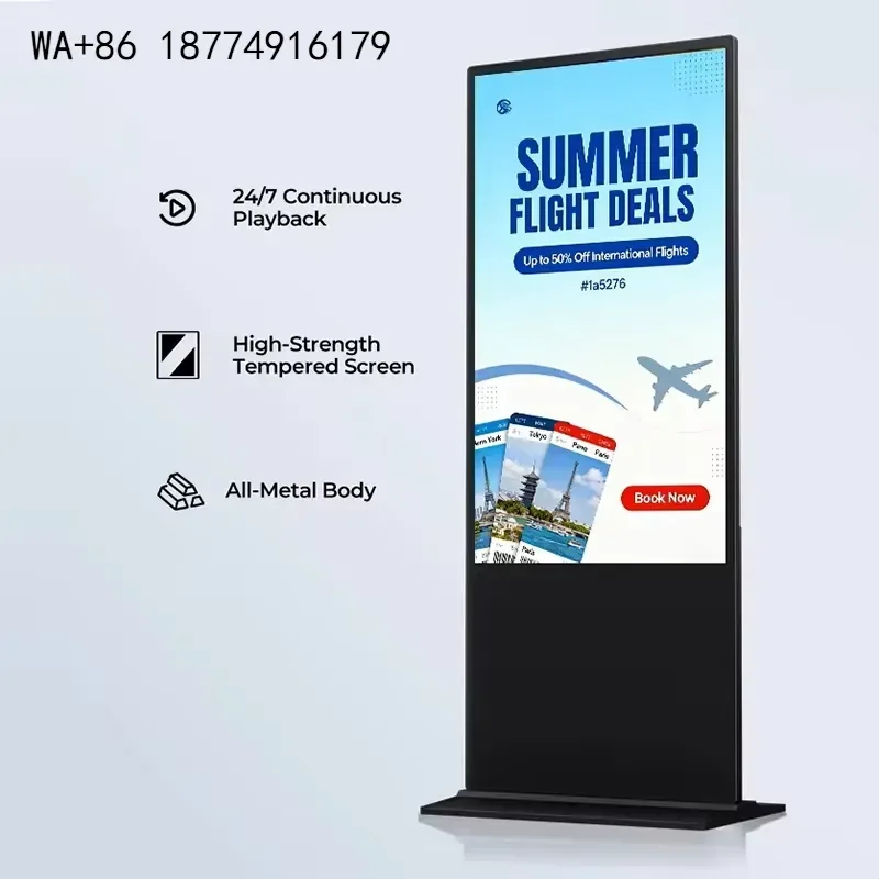 wmwmnu Android 11 Full Color Aluminum Alloy Frame High Brightness LCD Digital Interactive Touch Screen Animation Kiosk Floor