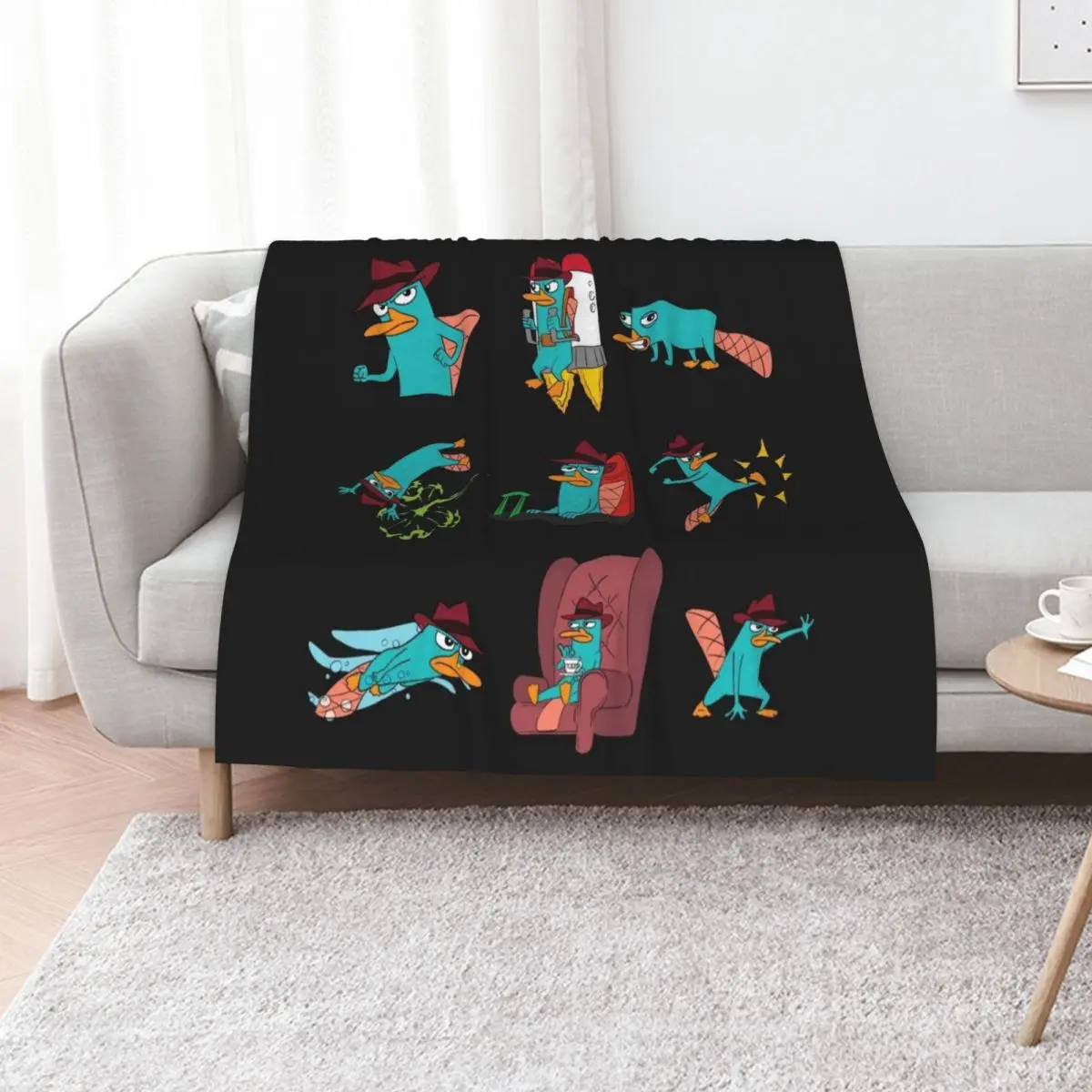 You Can Call Him Agent P Throw Blanket valentine gift ideas Custom cosplay anime Comforter funny gift Heavy Blankets