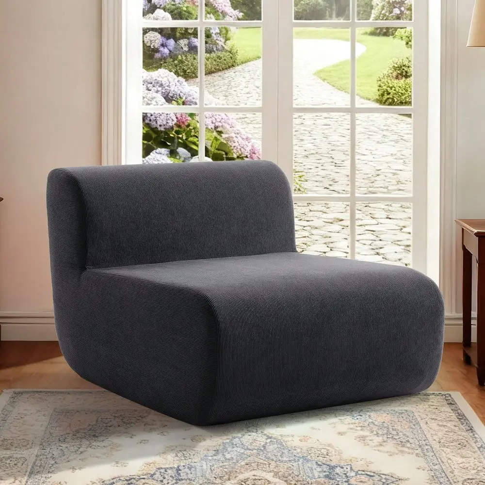 Single Cloud Sofa Chair, Fireside Beanbag Chair Upholstered Floor Sofa Couch, Corduroy Boneless Couch For Small Spaces, Lounge