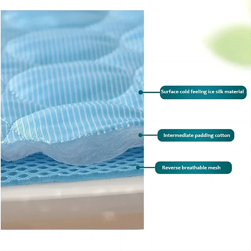 Pet Summer Ice Silk Cooling Mat - Breathable Durable Cat & Dog Pad, Soft Sofa/Nest Sleeping Bed, Ideal For Small Pets Summer Use view 3