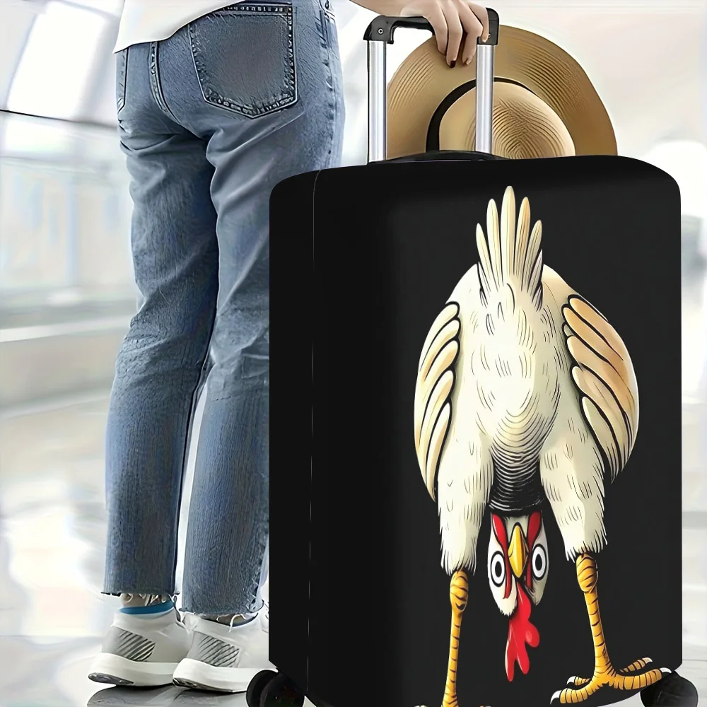 1pc Funny upside-down chick-patterned luggage cover. Fits 18–32-inch suitcases; effectively protects your suitcase.
