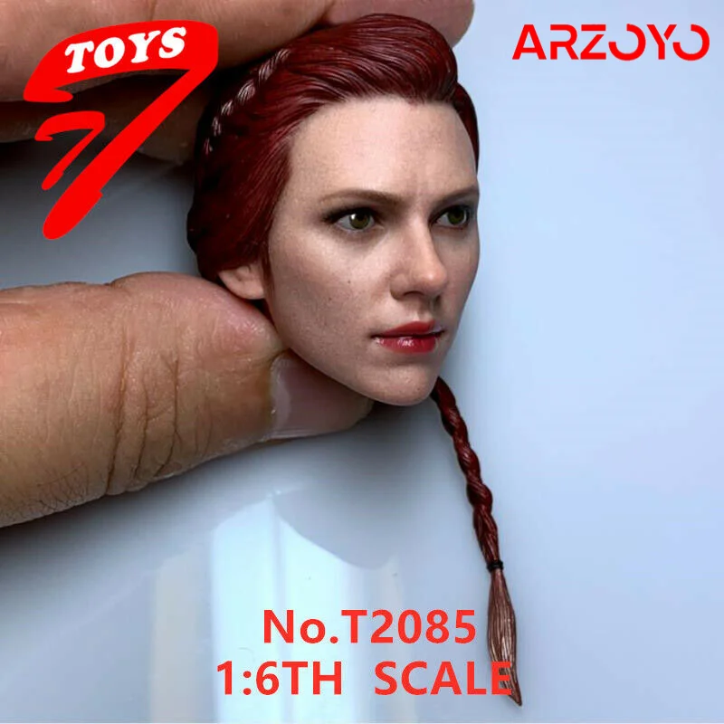 TTTOYS 1/6 Scarlett Johansson Head Sculpt Female Long Hair Braid Head Carving Model Fit 12'' Soldier Action Figure Body Dolls