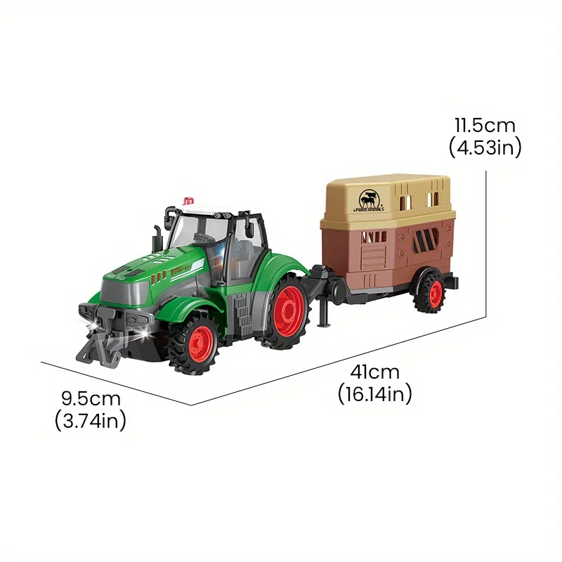 Romote Farm Truck Toys Timber Truck Dump Truck Water 2.4G 1/24 Four Way Light Farmer Truck Suitable for Birthday Holiday Gifts