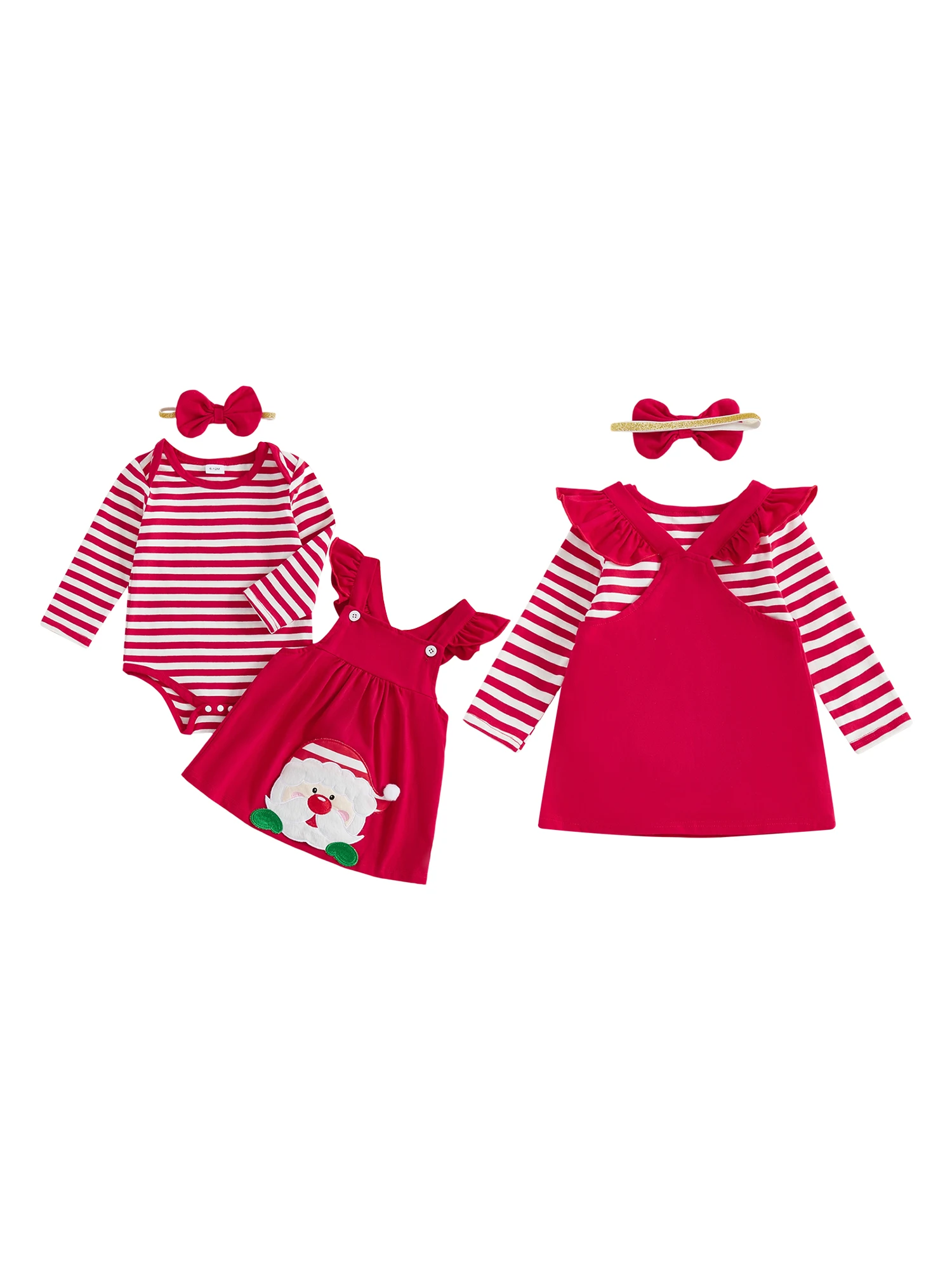 

Комплект из трех предметов для маленьких девочек, очаровательный полосатый комбинезон с длинными рукавами и круглым вырезом, повязка для волос, юбка с вышивкой оленя, наряд
