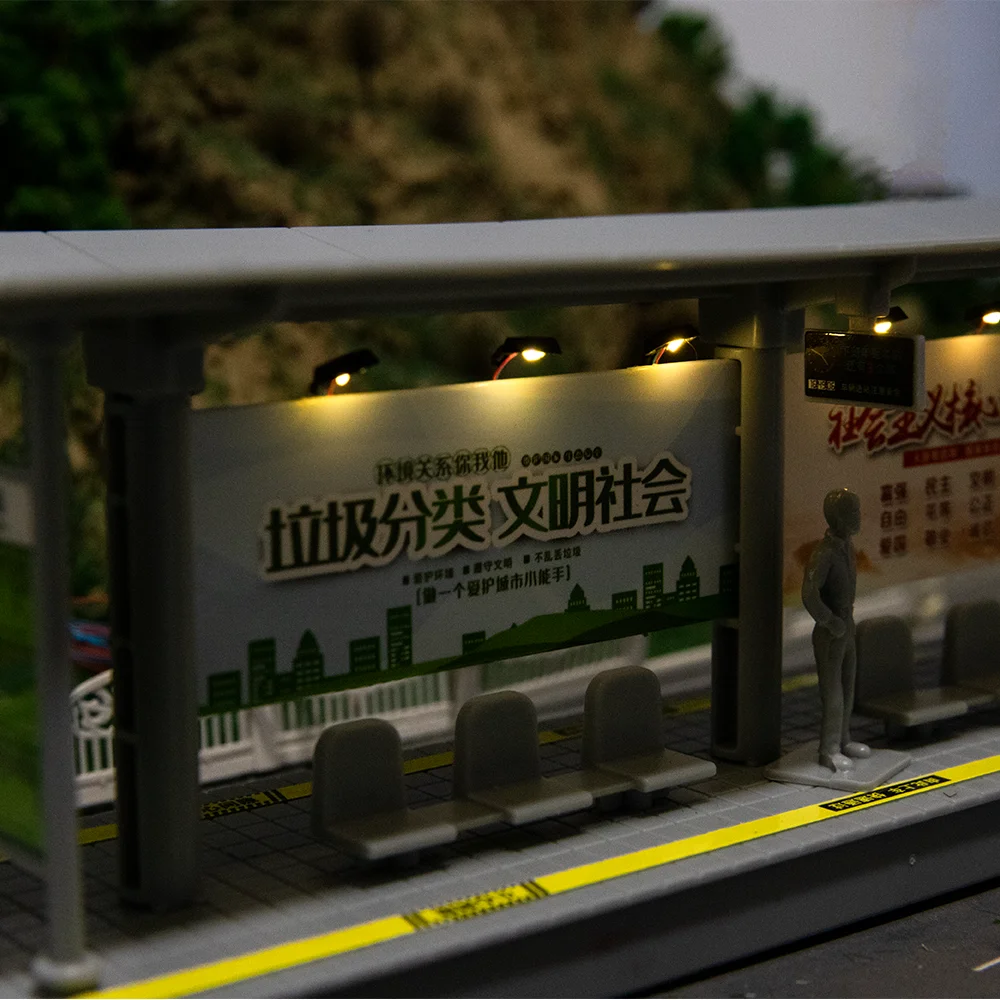 Set De 3 Luces De Señal Y Foco En Miniatura 1:87 – WOONEKY Para Maquetas De Trenes Y Casas De Muñecas, Con Luz LED Verde