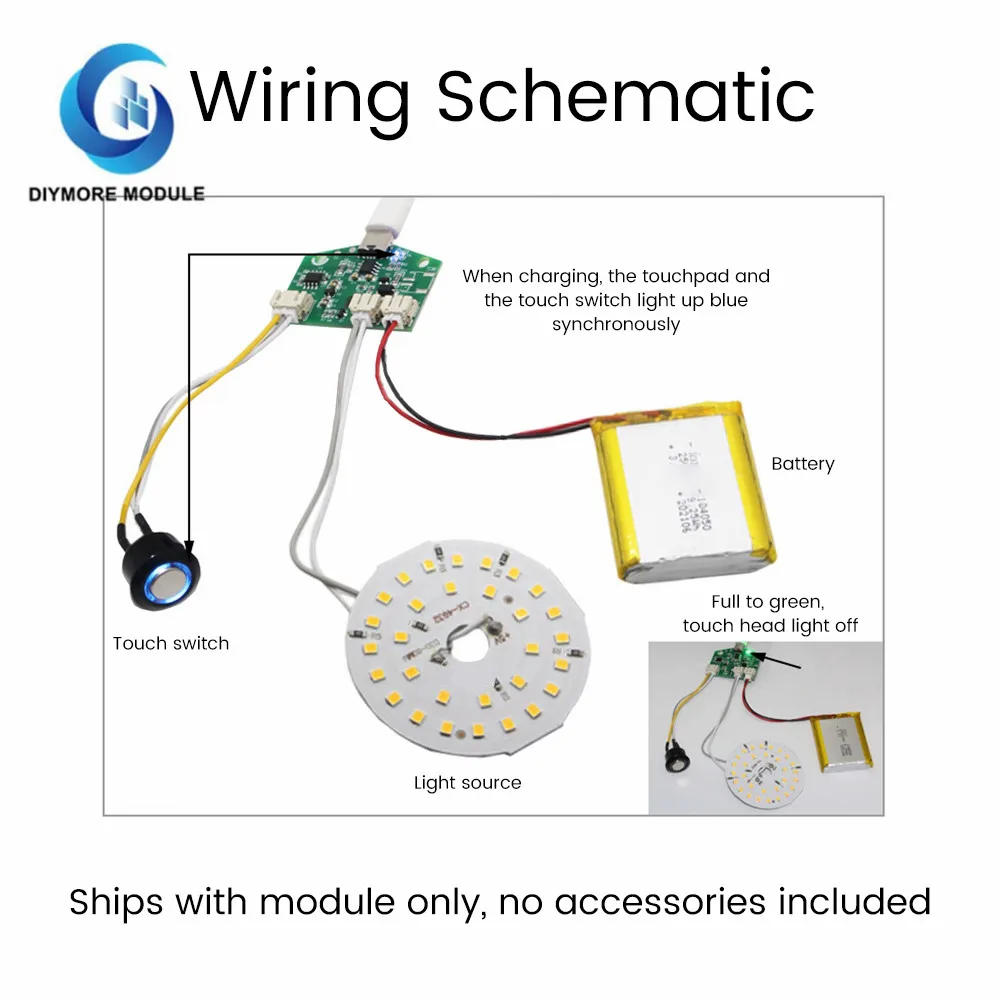 TYPE-C Lamp Circuit Board USB Charging Infinitely Dimmable Module LED Night Light Control Module Charging Monochrome Board 3.7V