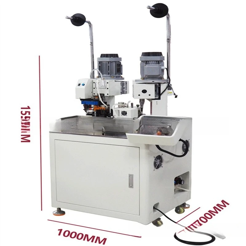 Fully automatic double-head terminal machine, automatic machine, new 2-head terminal cutting line peeling saves labor