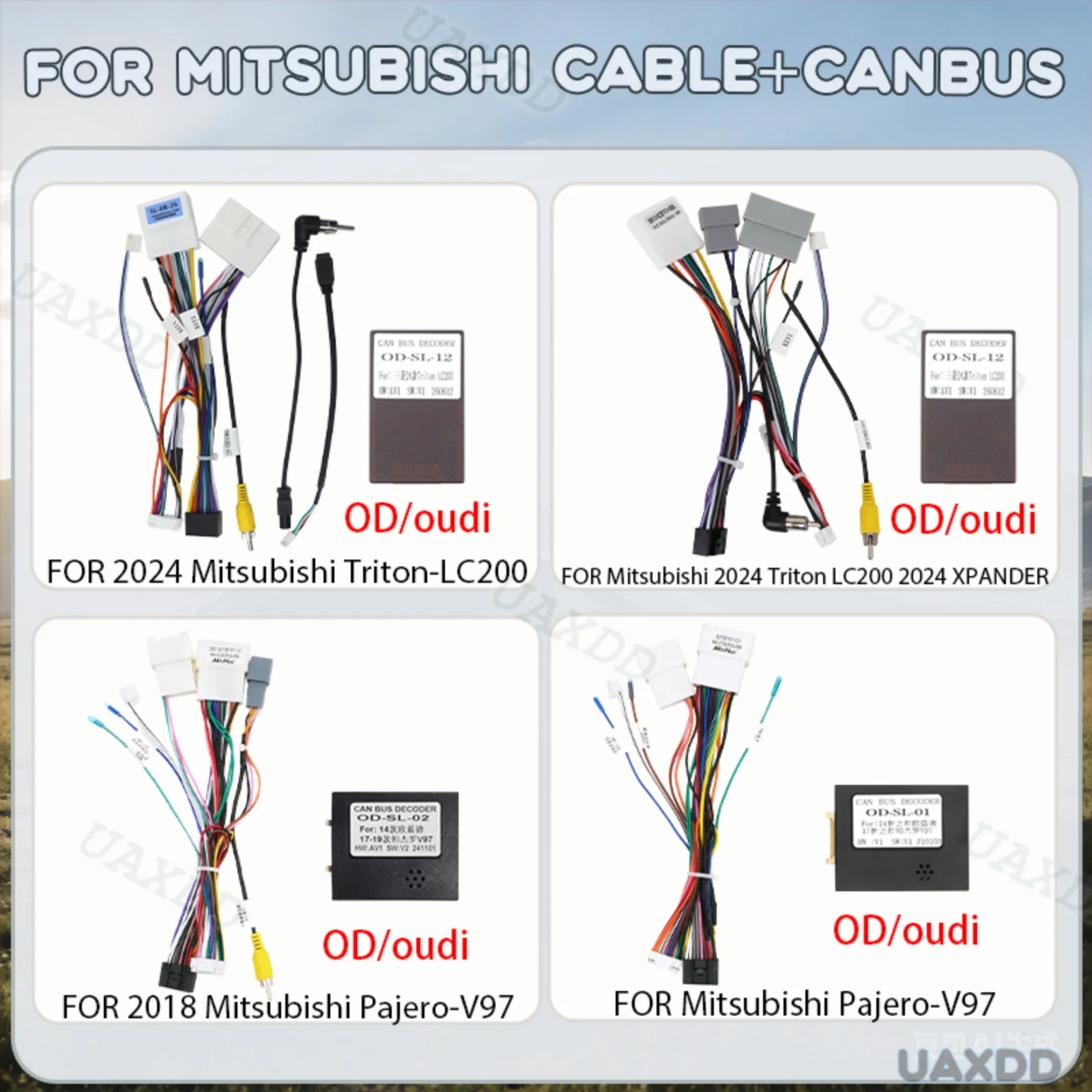 Cable Canbus 2 Din Car FOR Mitsubishi 2024 Triton LC200 XPANDER Pajero V97 Automotive Wire Electric Lead Flex Line Current Cord