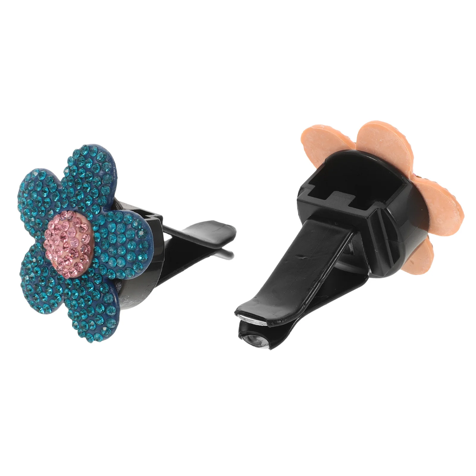 

2Pcs Rhinestone Car Air Vent Clip Flower Bling Sparkling Fragrance Interior Decor Pink Accessories Air Vent Clip