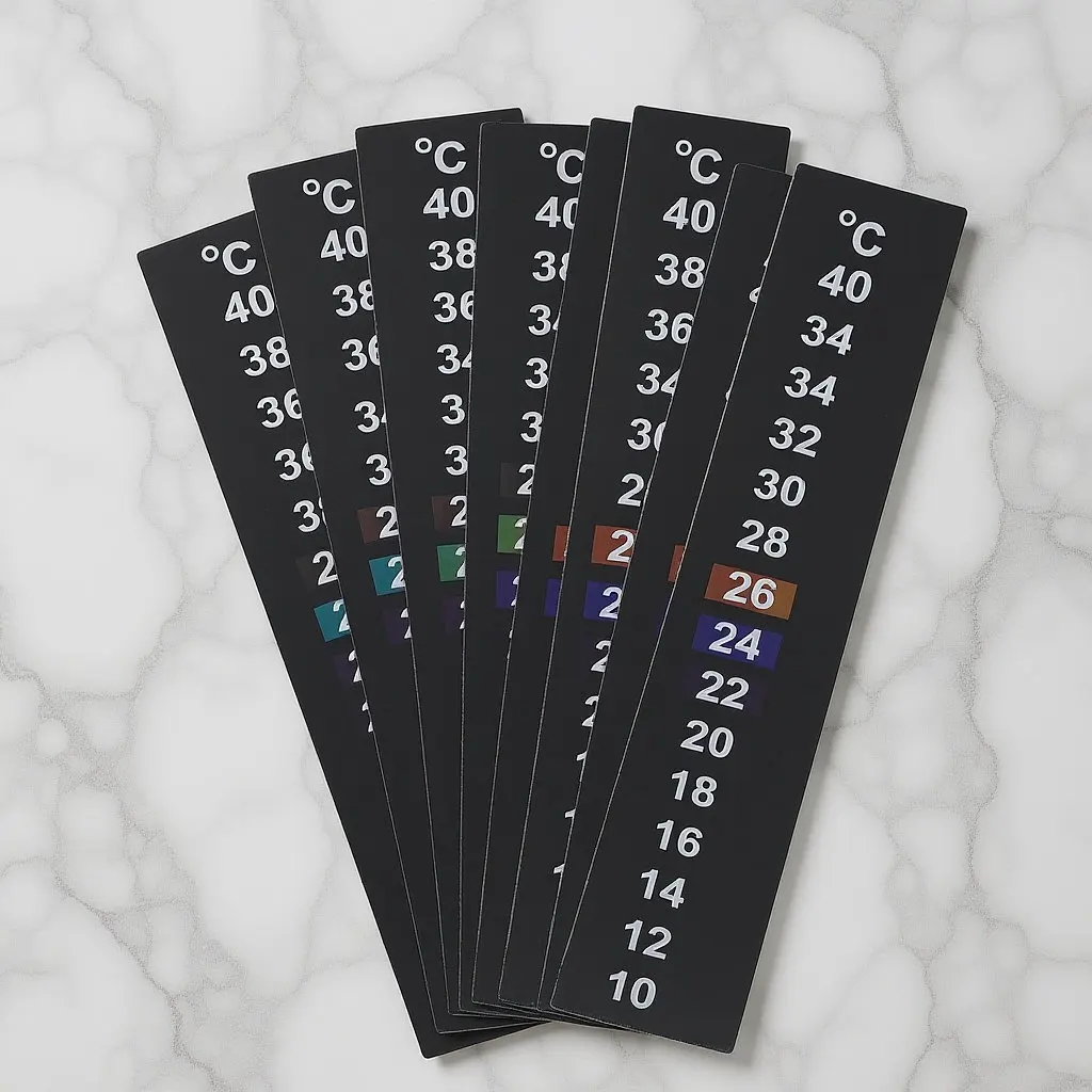 5Pcs Fish Tank Thermometer Stickers Aquarium Stick on Strip Digital Thermometer Sticker 10-40 Celsius Temperature Strips