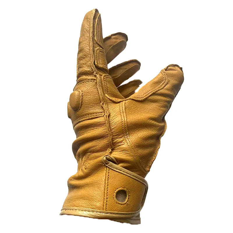 Pure leather lock down gloves