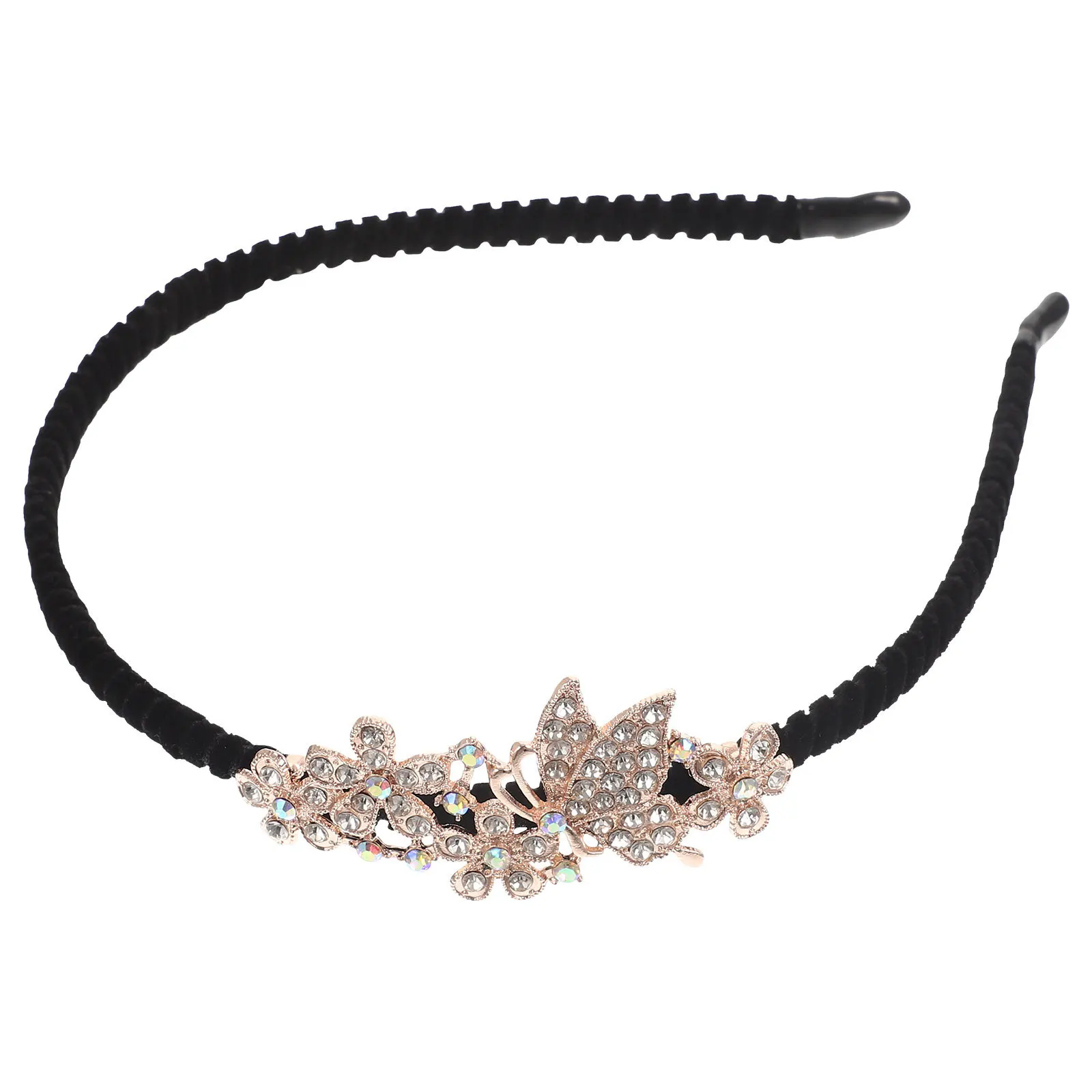 

Elegant Rhinestone Non-Slip Headband Decorative Wedding Party Hair Band Fashionable Convenient Headdress Headpiece for Women