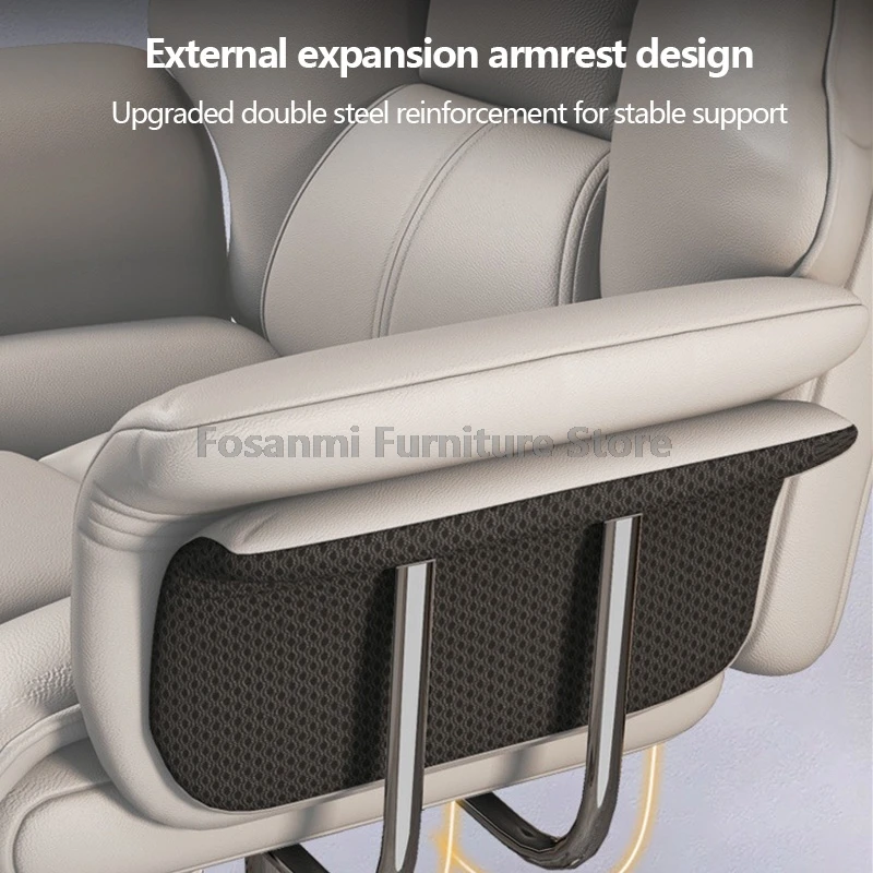 Strong Support Leather Office Chair with Wide Armrests Ergonomics Home Gamer Desk Swivel Chair Adjustable Gaming Computer Chairs