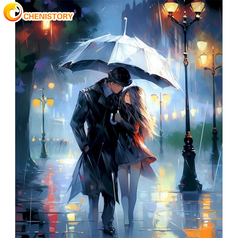 

CHENISTORY Figure Painting Oil Painting By Number Couple DIY Kits On Canvas 40x50cm For Adults Picture Drawing Photo Decoration