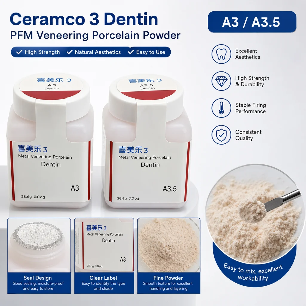 Ceramco 3 Dentin PFM Veneering Porcelain Powder 28.4g by Dentsply Sirona, Dental Lab Ceramic for Crown & Bridge