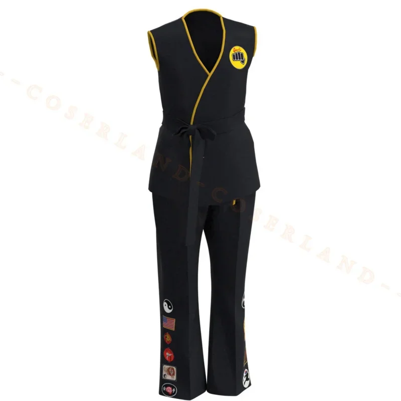 Costume de Cosplay Kai pour Enfant et Adulte, Uniforme de Karaté Noir, Haut et Pantalon d'Halloween, Daniel LaRusso Johnny Lawrence