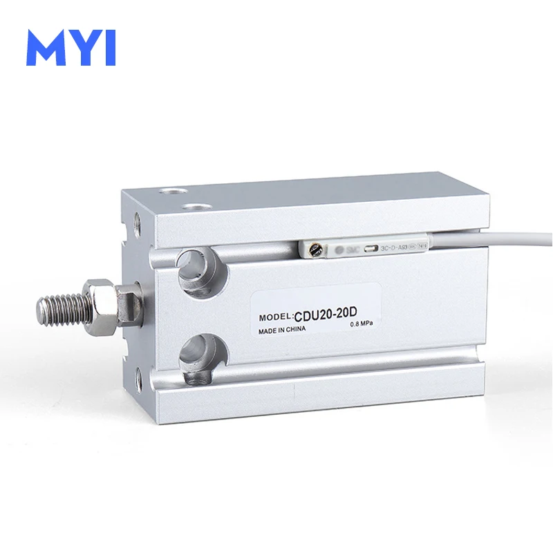 CDU Series Pneumatic Air Cylinder Bore 5/10/16/20/25/32 Storke 5 10 15 20 25 30 35 40 45 50 60 70mm Free Mount Cylinder