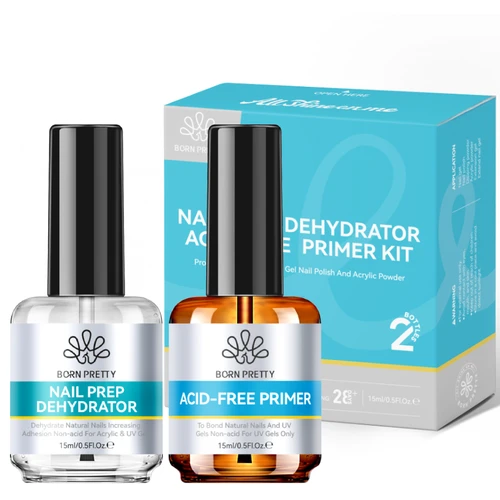 BORN PRETTY 15ml deshidratador de uñas y imprimadores de uñas de Gel juego de Poiish sin ácido Natural preparación de uñas deshidratar Bond Primers Kit de secado al aire