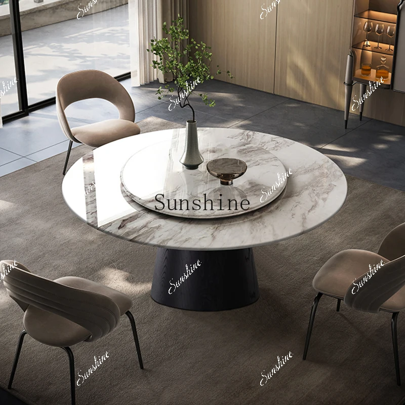 

Italian natural marble round simple household dining table FT