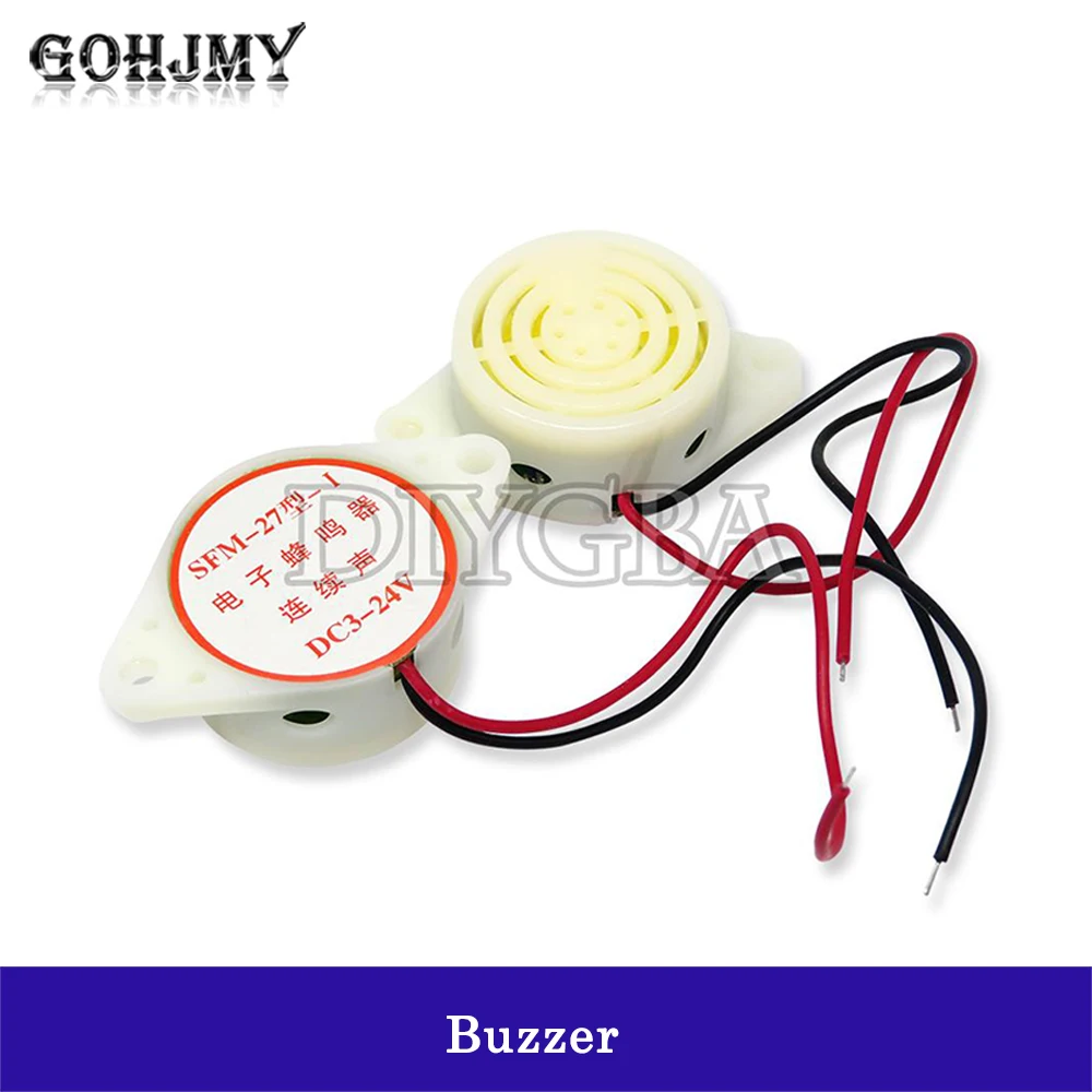 5PCS SFM-27 White Black 3-24V 12V Alarm High-decibel Electronic Buzzer Beep Alarm Intermittent Continuous Beep For Arduino