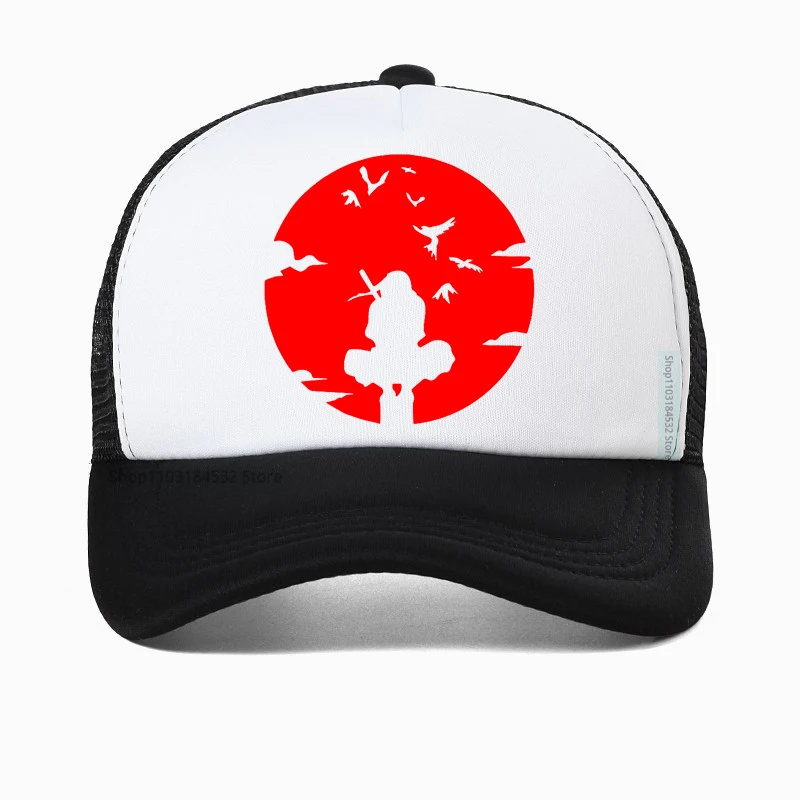 

MensFashion Mesh breathable Trucker hat Itachi Akatsuki hat Uchiha Badge Baseball Cap Gift