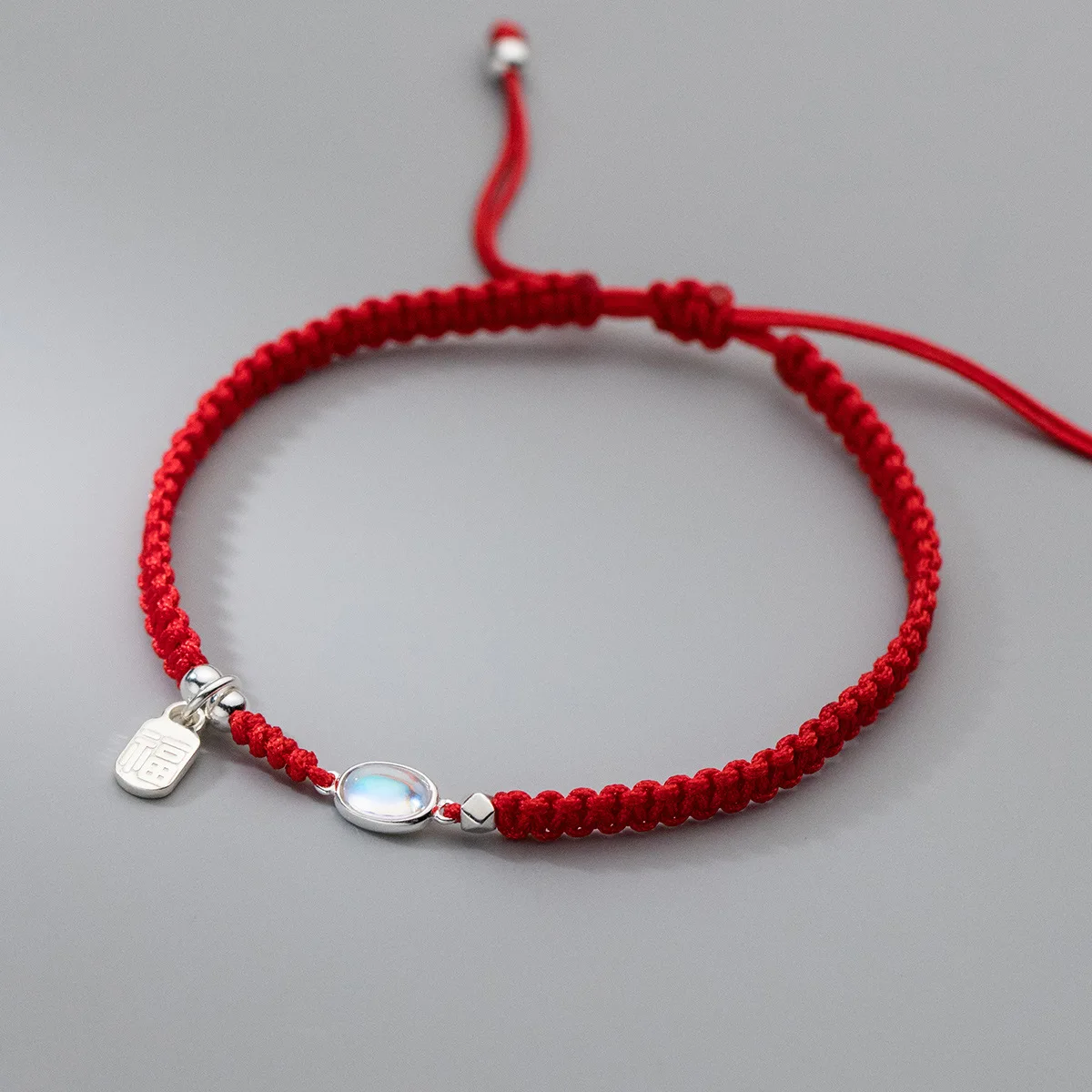 24cm 925 Silver Rope Bracelets Women Silver Synthetic Colored Glaze Black Red Thread Line String Bracelets For Women Girl