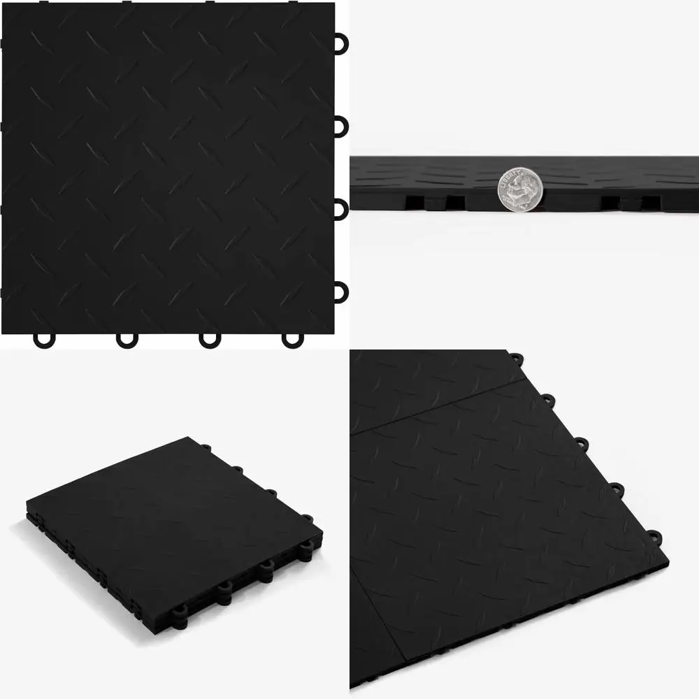 بلاط أرضية جراج بلاستيكي متشابك 12 × 12 غير قابل للانزلاق لسهولة التركيب معًا وتنظيم المرآب المحسن