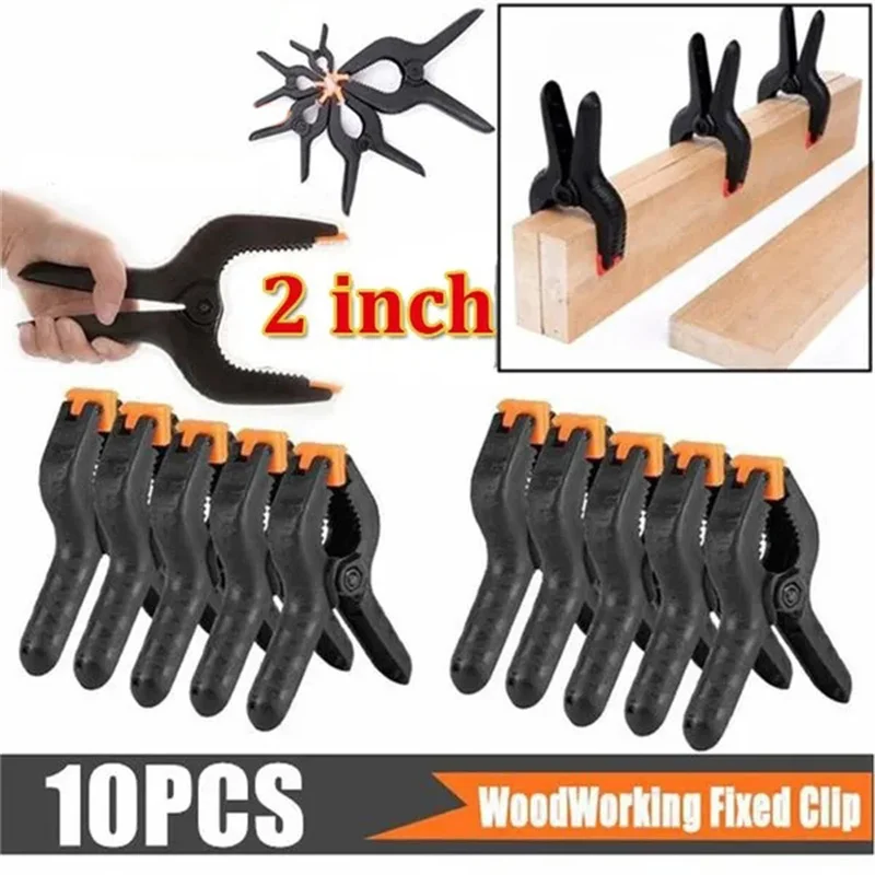 10/5 Pack 2inch Plastic Nylon Adjustable Woodworking Clamps Wood Working Tools Spring Clip Carpentry Clamps Outillage Menuiserie