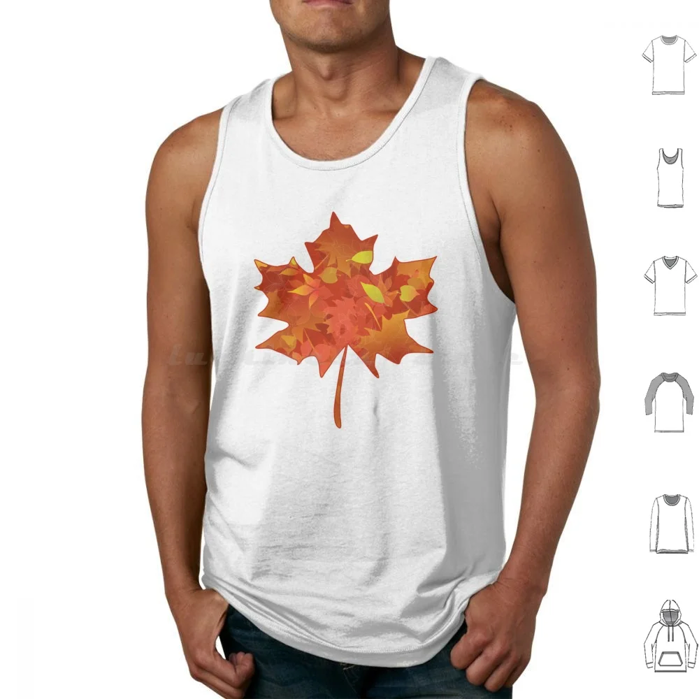 Autumn Leaves Carpet Tank Tops Print Cotton Autumn Leaves Holidays Thankgiving Thankgiving Holidays Autumn Autumn Colors