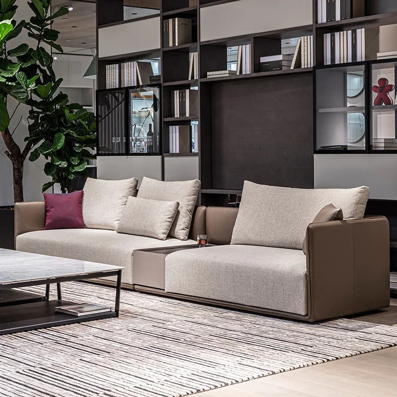 

ag-Italian Modern Sectional Sofa Set Modular Fabric with Gym Villa School Basement Living Room Use@