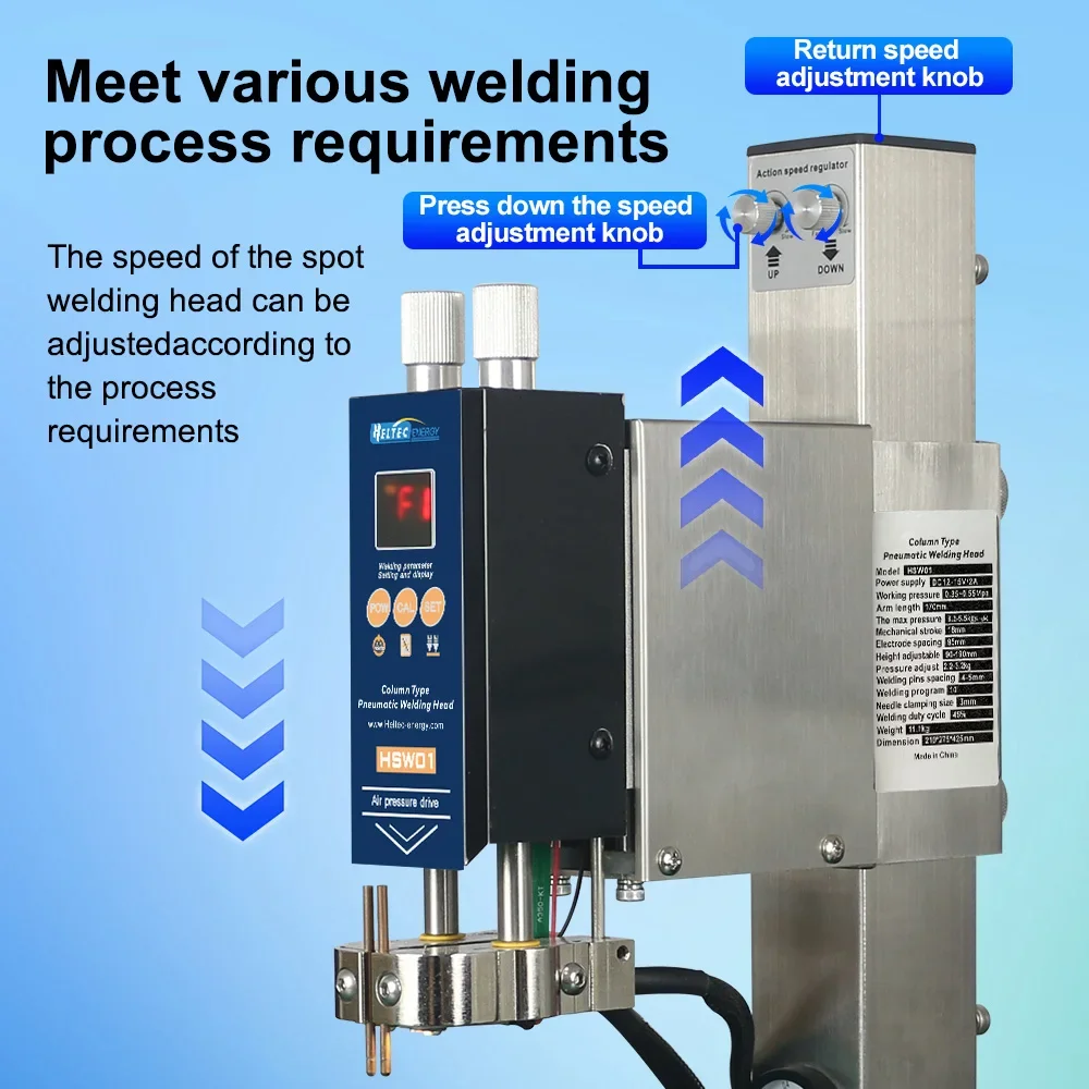 Testa di saldatura Heltec per colonne-saldatura piatta HT-SW01H/HT-SW02H/HT-SW02A 18650 batteria Testa di saldatura e strumenti per pompa ad aria