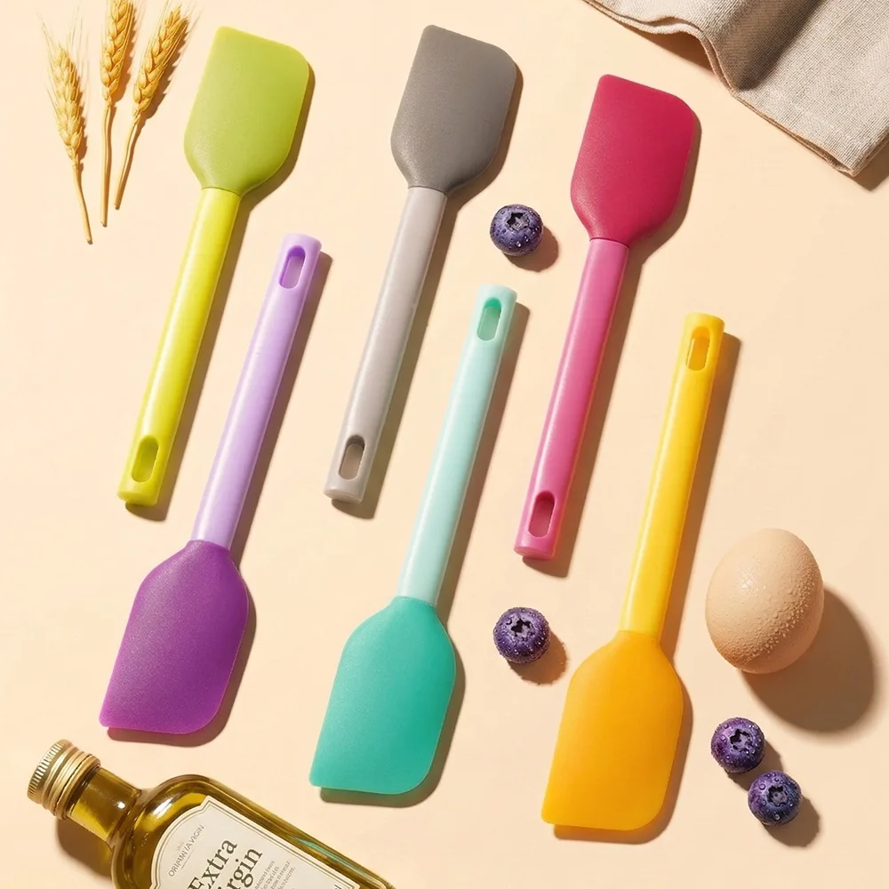 Silicone Spatula Scraper  Non Stick Heat Resistant Baking Cooking Tools Colorful Kitchen Utensils for Cake Butter Cream Mixing