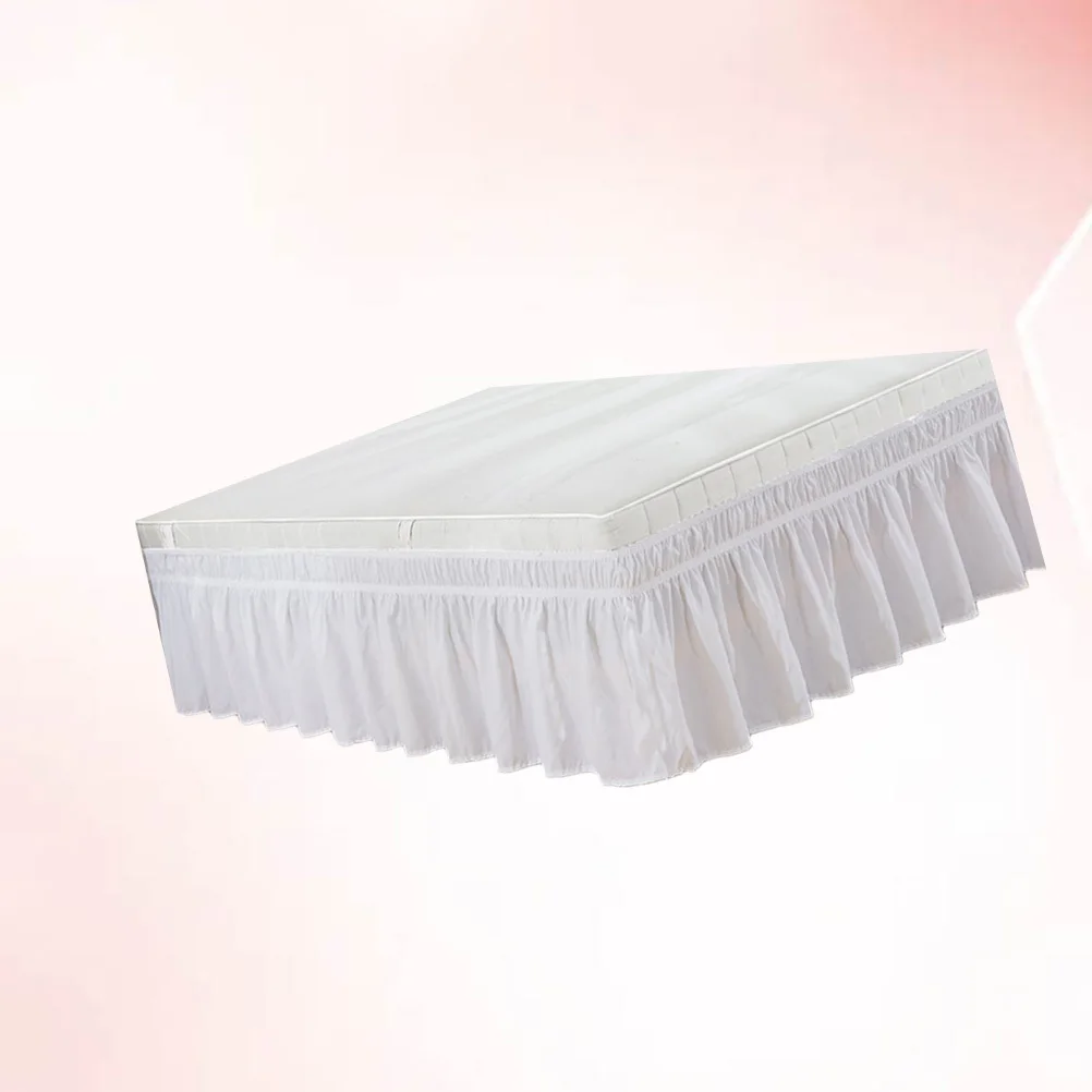 

Elegant Pleated in White Made of Polyester Cotton Fadeless Wrinkle Free with Ruffled Edge Hidden Zipper for Seamless