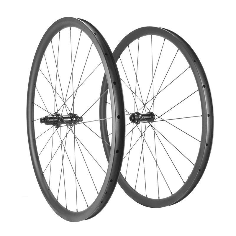 

700c Carbon Fiber Disc Brake Wheels, affordable carbon wheel set with premium ceramic bearing hub for road bike cycling replacem