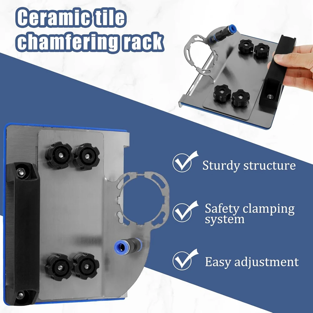 Angle Grinder Stand for Tile 45° Chamfer Cutting, Grinder Holder with Saw Blades,Fixed Holder for 100 Type Angle Grinder