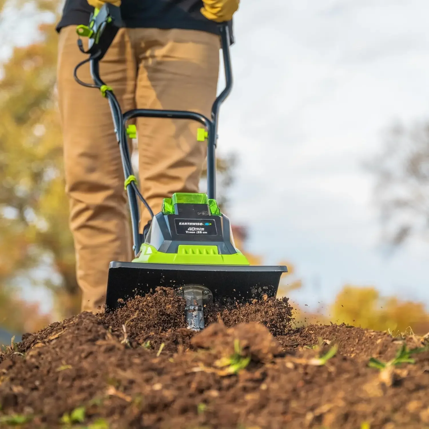 Power Tools by ALM TC70040EW 11-Inch 40-Volt Lithium-Ion Cordless Electric Tiller/Cultivator, 4Ah Battery & Charger In
